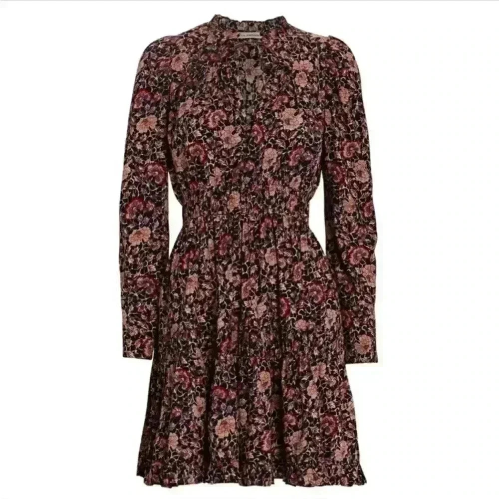 NWOT Ulla Johnson Navy Blue Liv Knee Length Dress in Midnight Floral Size 2 - Picture 7 of 16